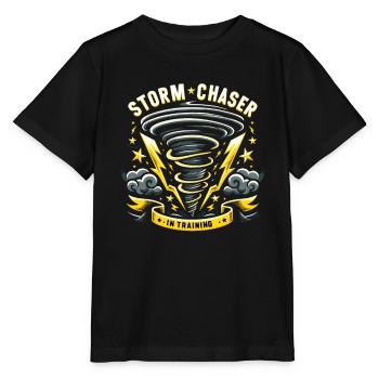 Meteorology children's tornado storm, The storm fan - Stanley/Stella MINI CREATOR Kids’ T-Shirt - black - Front - Mikhail (115cm)