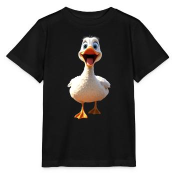 Oie, Oie, Poussin, Oie mignonne, Canard, Petites Oies - T-shirt bio MINI CREATOR Stanley/Stella Enfant - noir - Devant - Mikhail (115cm)