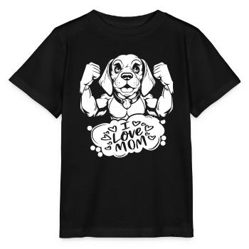 Beagle I Love Dad - Stanley/Stella Kinder T-Shirt MINI CREATOR  - Schwarz - Vorne - Mikhail (115cm)