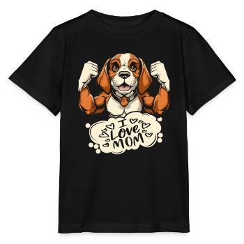 Beagle I Love Dad - Stanley/Stella Kinder T-Shirt MINI CREATOR  - Schwarz - Vorne - Mikhail (115cm)