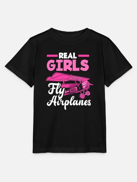 Pilot Mädchen Frau Frauen - Stanley/Stella Kinder T-Shirt MINI CREATOR - Schwarz