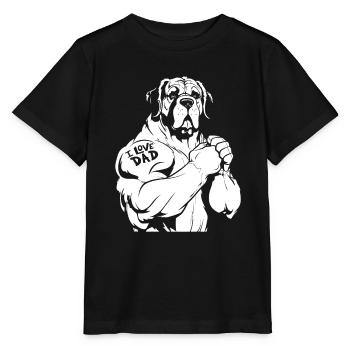 Bernhardiner I Love Dad - Stanley/Stella Kinder T-Shirt MINI CREATOR  - Schwarz - Vorne - Mikhail (115cm)