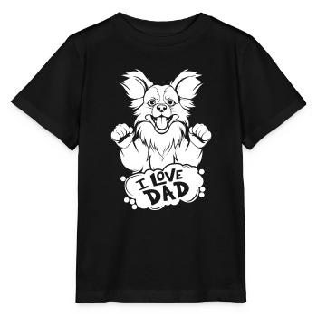 Papillon I Love Dad - Stanley/Stella Kinder T-Shirt MINI CREATOR  - Schwarz - Vorne - Mikhail (115cm)