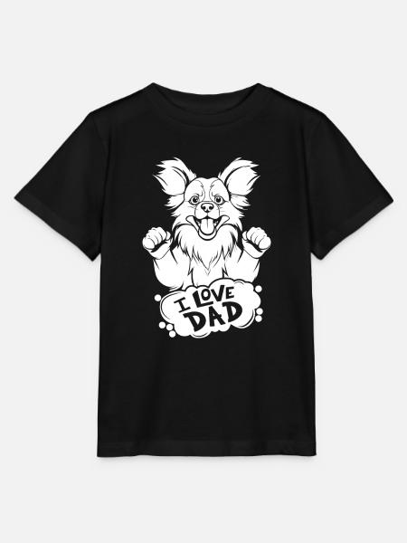 Papillon I Love Dad - Stanley/Stella Kinder T-Shirt MINI CREATOR  - Schwarz