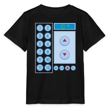 Aufzug Lift Aufzugsknöpfe Fahrstuhl - Stanley/Stella Kinder T-Shirt MINI CREATOR  - Schwarz - Vorne - Mikhail (115cm)
