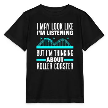 Roller Coaster Parc d’attractions de montagnes russes en bois - T-shirt bio MINI CREATOR Stanley/Stella Enfant - noir - Devant - Mikhail (115cm)