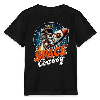 Weltraum-Cowboy - Stanley/Stella Kinder T-Shirt MINI CREATOR  - Schwarz - Vorne - Mikhail (115cm)