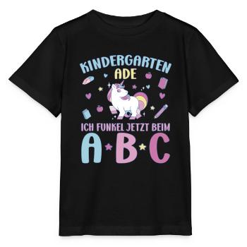 Bye Kindergarten Einhorn Kita Abgänger Mädchen - Stanley/Stella Kinder T-Shirt MINI CREATOR  - Schwarz - Vorne - Mikhail (115cm)