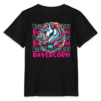 Techno Raver Licorne Ravercorn - T-shirt bio MINI CREATOR Stanley/Stella Enfant - noir - Devant - Mikhail (115cm)