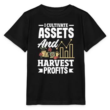 Cultiver les actifs Récolter les bénéfices Finance Jardinier - T-shirt bio MINI CREATOR Stanley/Stella Enfant - noir - Devant - Mikhail (115cm)