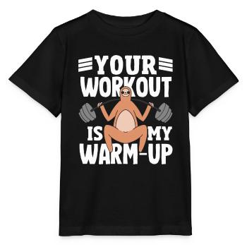 Votre séance d’entraînement est mon passionné de gym d’échauffement - T-shirt bio MINI CREATOR Stanley/Stella Enfant - noir - Devant - Mikhail (115cm)