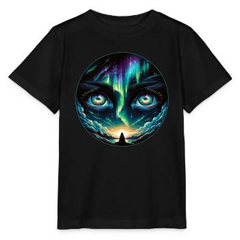 Polarlicht-aurora-verfolger Alaska Wilderness - Stanley/Stella Kinder T-Shirt MINI CREATOR  - Schwarz - Vorne - Mikhail (115cm)