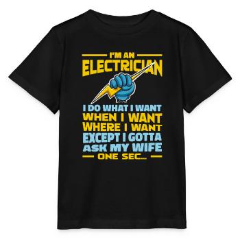 Electrician, Electronics Technician - Stanley/Stella MINI CREATOR Kids’ T-Shirt - black - Front - Mikhail (115cm)