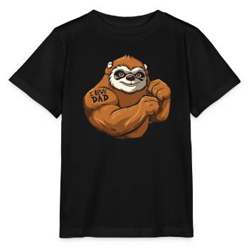 Sloth I Love Dad - Stanley/Stella MINI CREATOR Kids’ T-Shirt - black - Front - Mikhail (115cm)