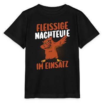 Fleißige Nachteule Nachtschicht - Stanley/Stella Kinder T-Shirt MINI CREATOR  - Schwarz - Vorne - Mikhail (115cm)