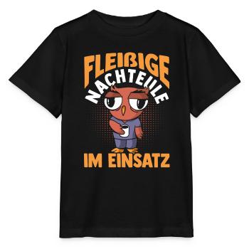Kaffee Fleißige Nachteule Nachtschicht - Stanley/Stella Kinder T-Shirt MINI CREATOR  - Schwarz - Vorne - Mikhail (115cm)
