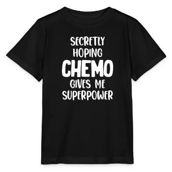 Secrètement, j’espère que la chimio m’aidera - T-shirt bio MINI CREATOR Stanley/Stella Enfant - noir - Devant - Mikhail (115cm)