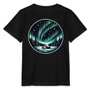 Polarlicht-aurora-verfolger Alaska Wilderness - Stanley/Stella Kinder T-Shirt MINI CREATOR  - Schwarz - Vorne - Mikhail (115cm)