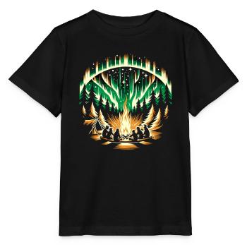 Polarlicht-aurora-verfolger Alaska Wilderness - Stanley/Stella Kinder T-Shirt MINI CREATOR  - Schwarz - Vorne - Mikhail (115cm)