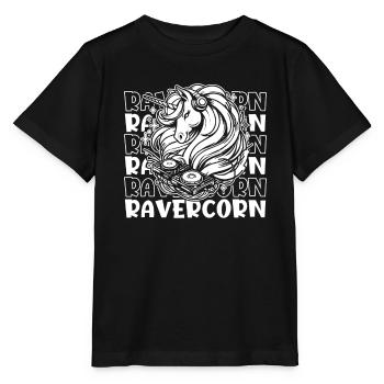 Techno Raver Licorne Ravercorn - T-shirt bio MINI CREATOR Stanley/Stella Enfant - noir - Devant - Mikhail (115cm)