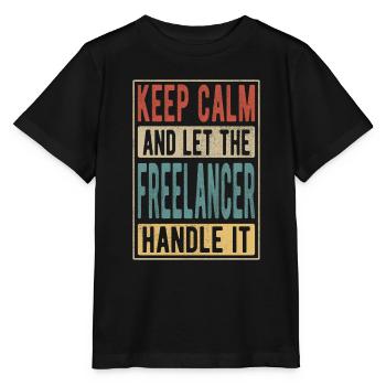 Cadeau rétro freelance - T-shirt bio MINI CREATOR Stanley/Stella Enfant - noir - Devant - Mikhail (115cm)