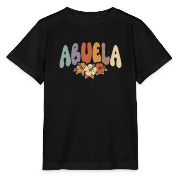 Beste Abuela aller Zeiten Blumen Lustige Oma - Stanley/Stella Kinder T-Shirt MINI CREATOR  - Schwarz - Vorne - Mikhail (115cm)