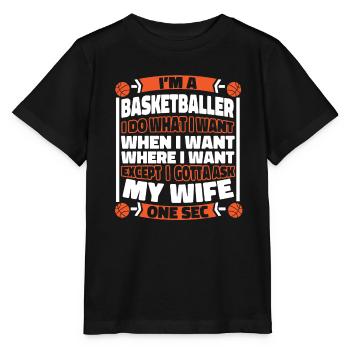 Basketball Basketball Player - Stanley/Stella MINI CREATOR Kids’ T-Shirt - black - Front - Mikhail (115cm)