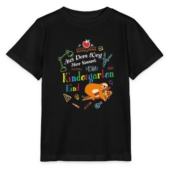Out of the way: Here comes a kindergartner - Stanley/Stella MINI CREATOR Kids’ T-Shirt - black - Front - Mikhail (115cm)