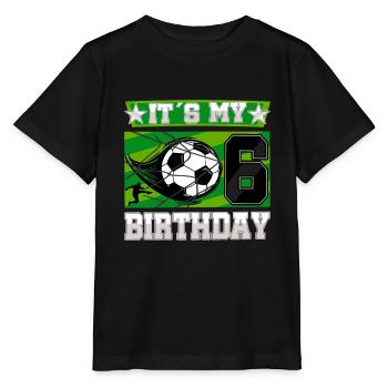 6th birthday Boy Soccer 6 Years Old Gifts - Stanley/Stella MINI CREATOR Kids’ T-Shirt - black - Front - Mikhail (115cm)