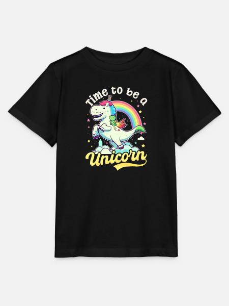 Einhorn Zeit, Einhorn zu sein - Stanley/Stella Kinder T-Shirt MINI CREATOR  - Schwarz