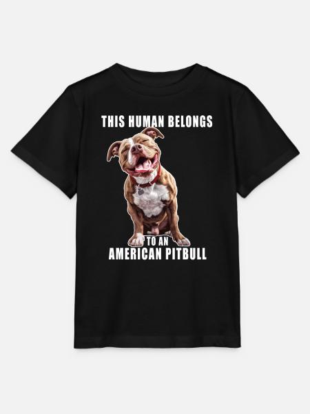 Cet humain appartient à un American Pitbull Terrier - T-shirt bio MINI CREATOR Stanley/Stella Enfant - noir