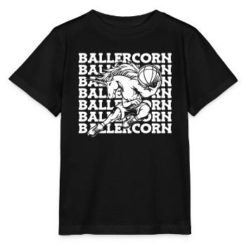 Basketball, Basketballer, Unicorn, Ballercorn - Stanley/Stella MINI CREATOR Kids’ T-Shirt - black - Front - Mikhail (115cm)