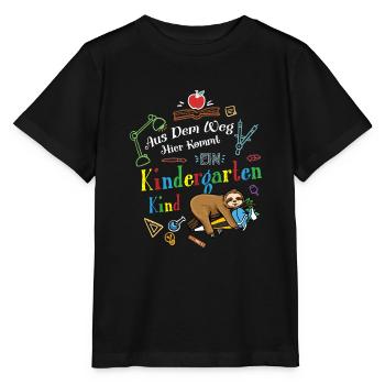 Out of the way: Here comes a kindergartner - Stanley/Stella MINI CREATOR Kids’ T-Shirt - black - Front - Mikhail (115cm)