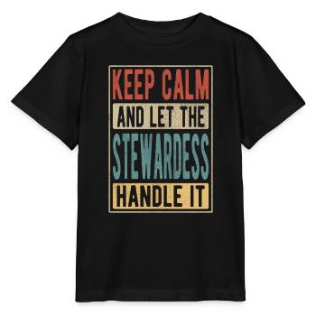 Stewardess Retro Gift - Stanley/Stella MINI CREATOR Kids’ T-Shirt - black - Front - Mikhail (115cm)