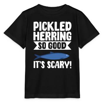 eLustiger Eingelegter Hering Geschenkidee - Stanley/Stella Kinder T-Shirt MINI CREATOR  - Schwarz - Vorne - Mikhail (115cm)