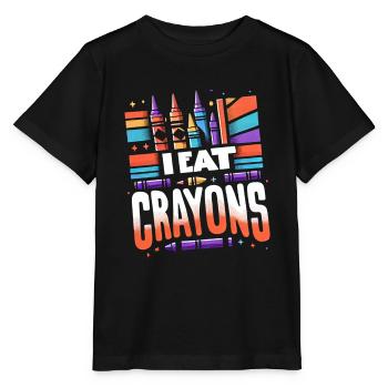 I Eat Crayons 17 - Stanley/Stella MINI CREATOR Kids’ T-Shirt - black - Front - Mikhail (115cm)
