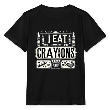 I Eat Crayons 24 - Stanley/Stella MINI CREATOR Kids’ T-Shirt - black - Front - Mikhail (115cm)