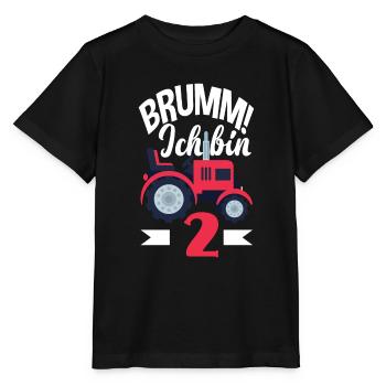 2. Geburtstag Traktor 2 Jahre Geburtstagsshirt - Stanley/Stella Kinder T-Shirt MINI CREATOR  - Schwarz - Vorne - Mikhail (115cm)