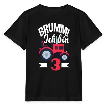 3. Geburtstag Traktor 3 Jahre Geburtstagsshirt - Stanley/Stella Kinder T-Shirt MINI CREATOR  - Schwarz - Vorne - Mikhail (115cm)