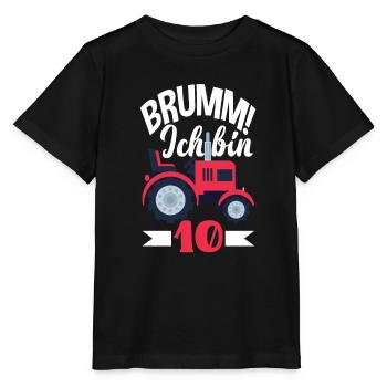 10. Geburtstag Traktor 10 Jahre Geburtstagsshirt - Stanley/Stella Kinder T-Shirt MINI CREATOR  - Schwarz - Vorne - Mikhail (115cm)