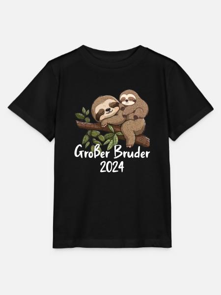 Großer Bruder 2024 Faultier - Stanley/Stella Kinder T-Shirt MINI CREATOR  - Schwarz