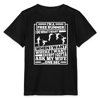 Parkour Funny - Stanley/Stella MINI CREATOR Kids’ T-Shirt - black - Front - Mikhail (115cm)