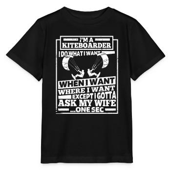 Kitesurfer Kitesurf Kitesurf Kitesurf Drôle - T-shirt bio MINI CREATOR Stanley/Stella Enfant - noir - Devant - Mikhail (115cm)