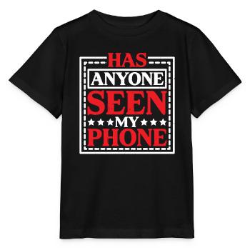 Has Anyone Seen My Phone 15 - Stanley/Stella MINI CREATOR Kids’ T-Shirt - black - Front - Mikhail (115cm)