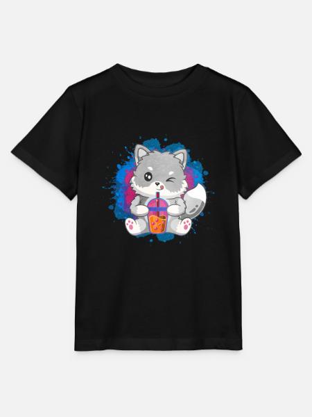 Niedliches Polarfuchs-Geschenk - Stanley/Stella Kinder T-Shirt MINI CREATOR - Schwarz
