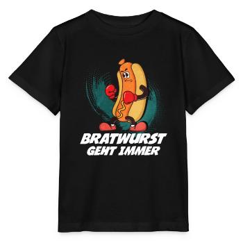 Bratwurst als Geschenk - Stanley/Stella Kinder T-Shirt MINI CREATOR  - Schwarz - Vorne - Mikhail (115cm)