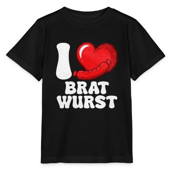 Bratwurst als Geschenk - Stanley/Stella Kinder T-Shirt MINI CREATOR  - Schwarz - Vorne - Mikhail (115cm)