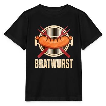 Bratwurst als Geschenk - Stanley/Stella Kinder T-Shirt MINI CREATOR  - Schwarz - Vorne - Mikhail (115cm)