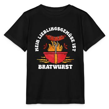 Bratwurst als Geschenk - Stanley/Stella Kinder T-Shirt MINI CREATOR  - Schwarz - Vorne - Mikhail (115cm)