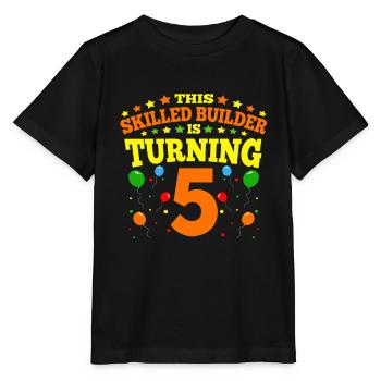 5th birthday Boy Brick Builder 5 Years Old Gifts - Stanley/Stella Kinder T-Shirt MINI CREATOR  - Schwarz - Vorne - Mikhail (115cm)